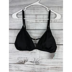 Shade & Shore Black Triangle Bikini Top Swim NEW XL Classic Neutral Beach Padded